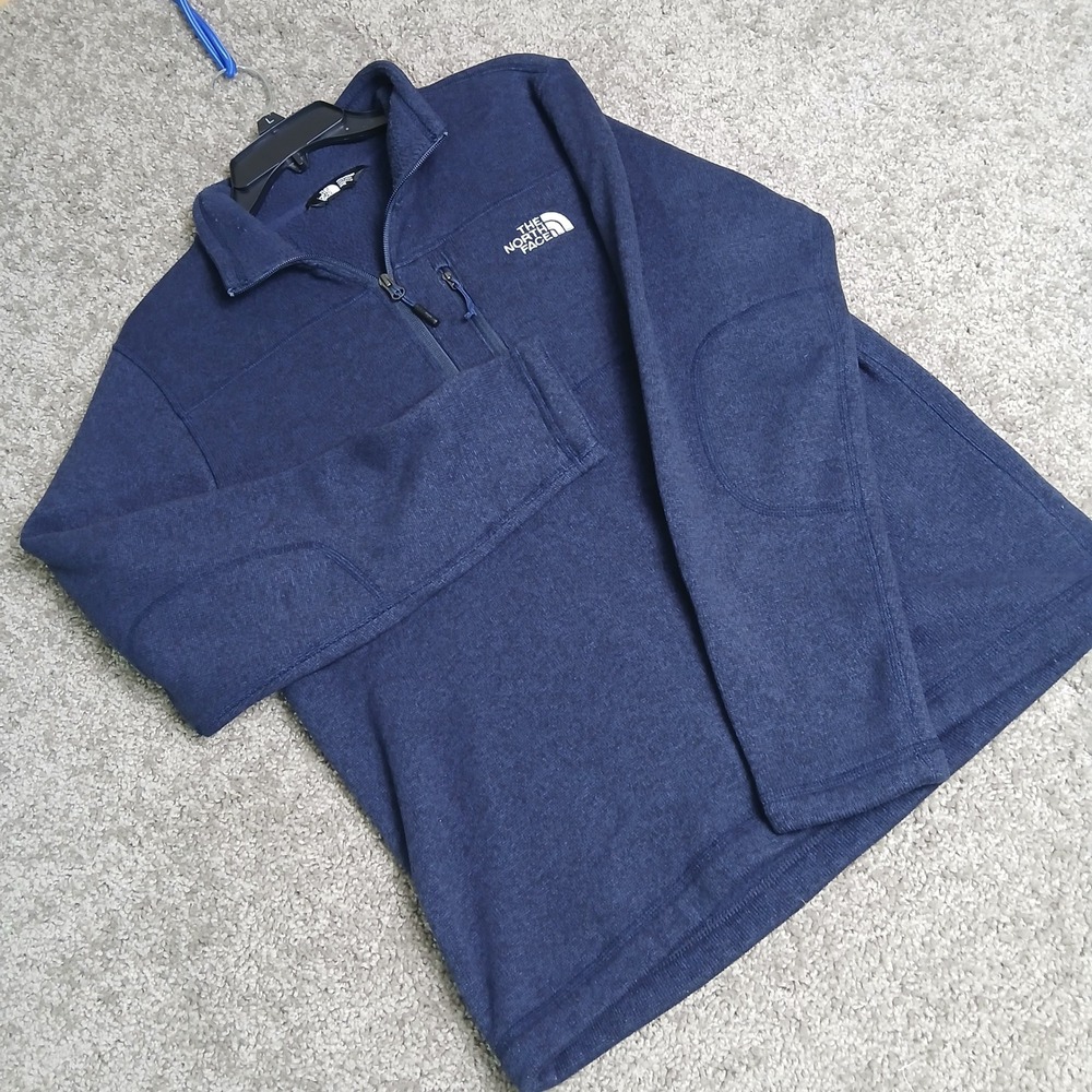 The North Face Gordon Lyons Quarter Zip Fleece Pullover Navy Blue Mens Medium
